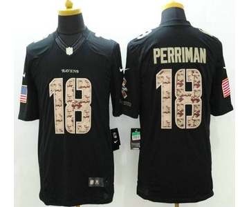 Baltimore Ravens #18 Breshad Perriman Nike Salute to Service Nike Black Limited Jersey