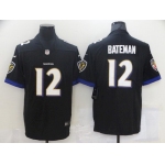 Men's Baltimore Ravens #12 Rashod Bateman Black 2021 Leopard Jersey