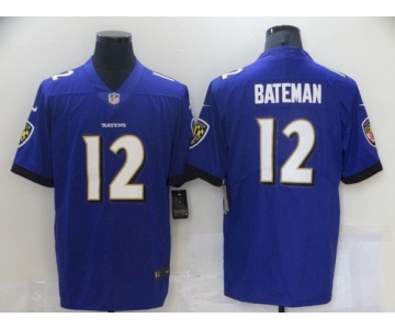 Men's Baltimore Ravens #12 Rashod Bateman Purple Leopard Jersey