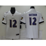 Men's Baltimore Ravens #12 Rashod Bateman White 2021 Draft Jersey