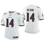 Men's Baltimore Ravens #14 Sammy Watkins White 2021 Vapor Untouchable Stitched NFL Nike Limited Jersey