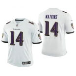 Men's Baltimore Ravens #14 Sammy Watkins White 2021 Vapor Untouchable Stitched NFL Nike Limited Jersey