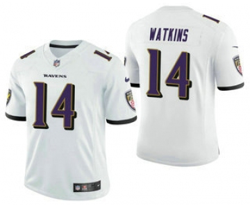 Men's Baltimore Ravens #14 Sammy Watkins White 2021 Vapor Untouchable Stitched NFL Nike Limited Jersey