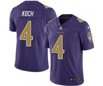 Men's Baltimore Ravens #4 Sam Koch Purple 2016 Color Rush Stitched NFL Nike Limited Jersey