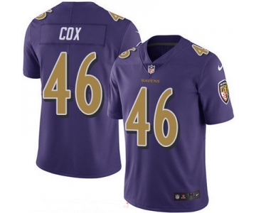 Men's Baltimore Ravens #46 Morgan Cox Purple 2016 Color Rush Stitched NFL Nike Limited Jersey