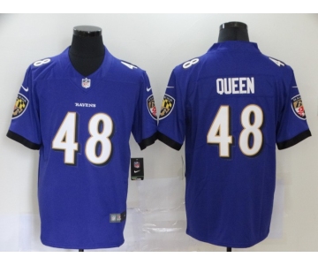 Men's Baltimore Ravens #48 Patrick Queen Purple 2020 Vapor Untouchable Stitched NFL Nike Limited Jersey