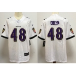 Men's Baltimore Ravens #48 Patrick Queen White 2020 Vapor Untouchable Stitched NFL Nike Limited Jersey