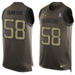 Men's Baltimore Ravens #58 Elvis Dumervil Green Salute to Service Hot Pressing Player Name & Number Nike NFL Tank Top Jersey