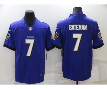 Men's Baltimore Ravens #7 Rashod Bateman Purple 2022 Vapor Untouchable Stitched NFL Nike Limited Jersey