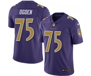 Men's Baltimore Ravens #75 Jonathan Ogden Purple 2016 Color Rush Stitched NFL Nike Limited Jersey