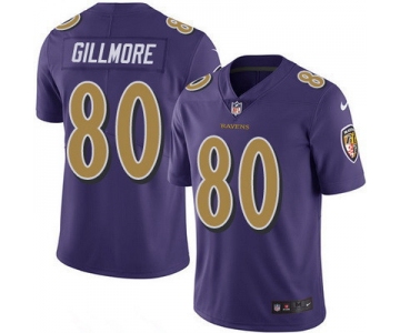 Men's Baltimore Ravens #80 Crockett Gillmore Purple 2016 Color Rush Stitched NFL Nike Limited Jersey