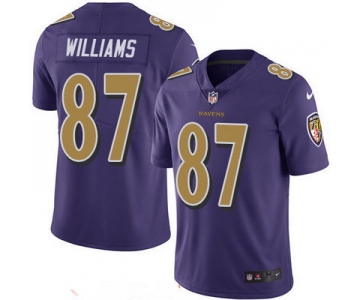 Men's Baltimore Ravens #87 Maxx Williams Purple 2016 Color Rush Stitched NFL Nike Limited Jersey