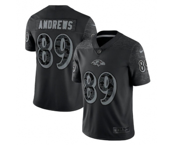 Men's Baltimore Ravens #89 Mark Andrews Black Reflective Limited Stitched Football Jersey