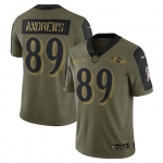 Men's Baltimore Ravens #89 Mark Andrews Nike Olive 2021 Salute To Service Limited Player Jersey