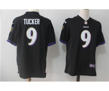 Men's Baltimore Ravens #9 Justin Tucker Black Alternate Stitched NFL Nike Game Jersey