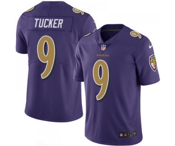 Men's Baltimore Ravens #9 Justin Tucker Purple 2016 Color Rush Stitched NFL Nike Limited Jersey