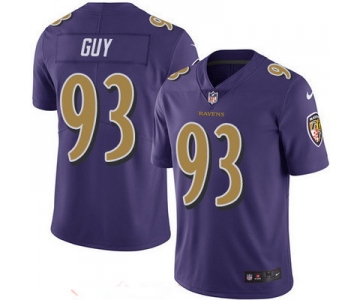 Men's Baltimore Ravens #93 Lawrence Guy Purple 2016 Color Rush Stitched NFL Nike Limited Jersey