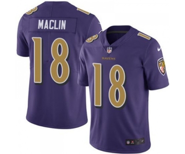 Nike Baltimore Ravens #18 Jeremy Maclin Purple Men's Stitched NFL Limited Rush Jersey