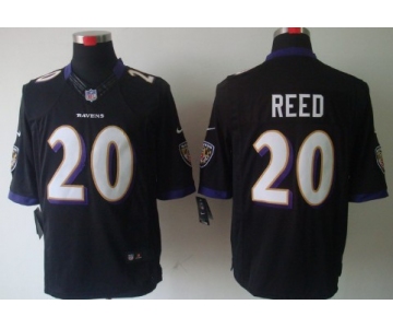 Nike Baltimore Ravens #20 Rd Reed Black Limited Jersey