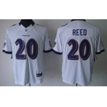 Nike Baltimore Ravens #20 Rd Reed White Limited Jersey