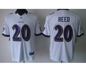 Nike Baltimore Ravens #20 Rd Reed White Limited Jersey