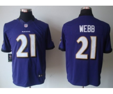 Nike Baltimore Ravens #21 Lardarius Webb Purple Limited Jersey