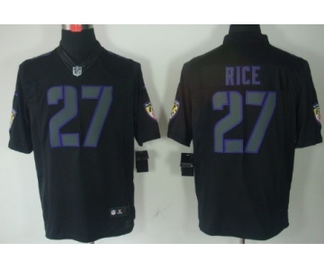 Nike Baltimore Ravens #27 Ray Rice Black Impact Limited Jersey