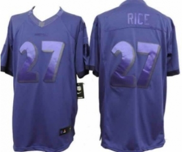 Nike Baltimore Ravens #27 Ray Rice Drenched Limited Purple Jersey