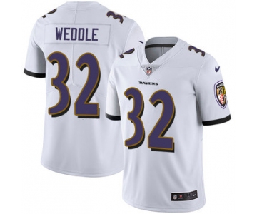 Nike Baltimore Ravens #32 Eric Weddle White Men's Stitched NFL Vapor Untouchable Limited Jersey