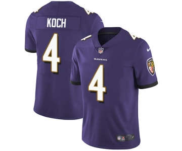 Nike Baltimore Ravens #4 Sam Koch Purple Team Color Men's Stitched NFL Vapor Untouchable Limited Jersey