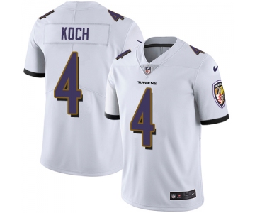 Nike Baltimore Ravens #4 Sam Koch White Men's Stitched NFL Vapor Untouchable Limited Jersey