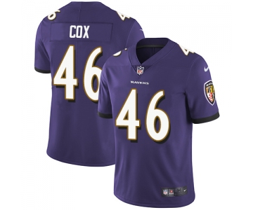 Nike Baltimore Ravens #46 Morgan Cox Purple Team Color Men's Stitched NFL Vapor Untouchable Limited Jersey