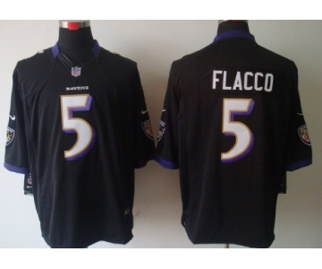 Nike Baltimore Ravens #5 Joe Flacco Black Limited Jersey