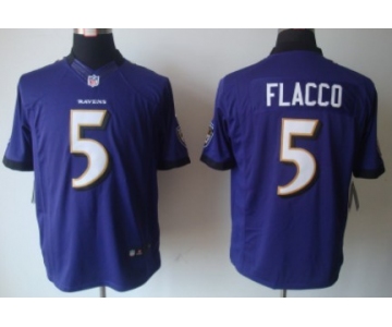 Nike Baltimore Ravens #5 Joe Flacco Purple Limited Jersey