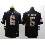 Nike Baltimore Ravens #5 Joe Flacco Salute to Service Black Limited Jersey