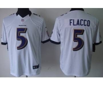 Nike Baltimore Ravens #5 Joe Flacco White Limited Jersey