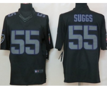 Nike Baltimore Ravens #55 Terrell Suggs Black Impact Limited Jersey