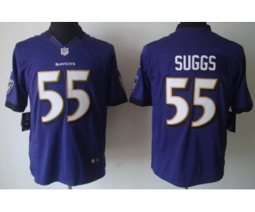 Nike Baltimore Ravens #55 Terrell Suggs Purple Limited Jersey