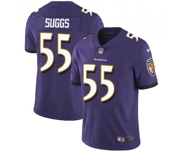 Nike Baltimore Ravens #55 Terrell Suggs Purple Team Color Men's Stitched NFL Vapor Untouchable Limited Jersey