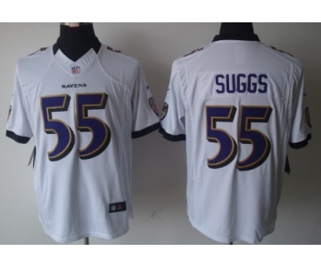 Nike Baltimore Ravens #55 Terrell Suggs White Limited Jersey