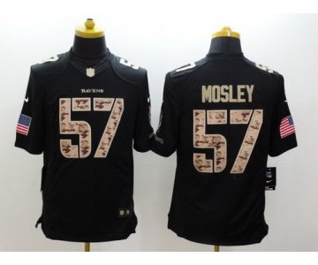 Nike Baltimore Ravens #57 C.J. Mosley Salute to Service Black Limited Jersey