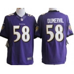 Nike Baltimore Ravens #58 Elvis Dumervil Purple Limited Jersey