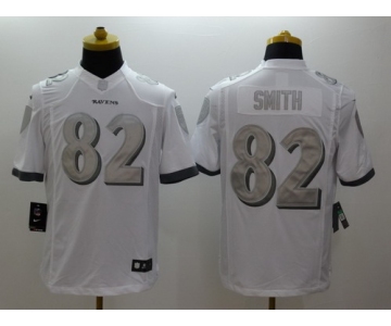 Nike Baltimore Ravens #82 Torrey Smith Platinum White Limited Jersey