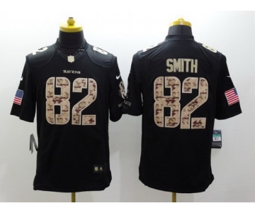 Nike Baltimore Ravens #82 Torrey Smith Salute to Service Black Limited Jersey