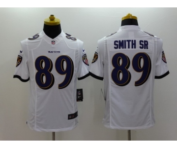 Nike Baltimore Ravens #89 Steve Smith Sr 2013 White Limited Jersey