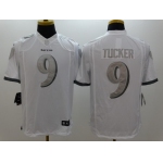 Nike Baltimore Ravens #9 Justin Tucker Platinum White Limited Jersey