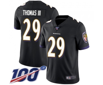Nike Ravens #29 Earl Thomas III Black Alternate Men's Stitched NFL 100th Season Vapor Limited Jersey