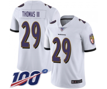 Nike Ravens #29 Earl Thomas III White Men's Stitched NFL 100th Season Vapor Limited Jersey