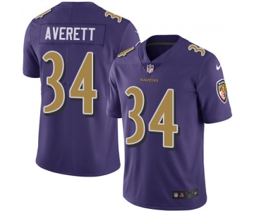 Nike Ravens #34 Anthony Averett Purple Men's Stitched NFL Limited Rush Jersey