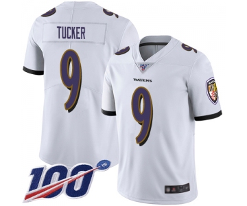 Nike Ravens #9 Justin Tucker White Men's Stitched NFL 100th Season Vapor Limited Jersey